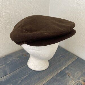 Vintage Marshall Field Brown Snap Rim Newsboy Cabby Hat - SIZE M (HT3)